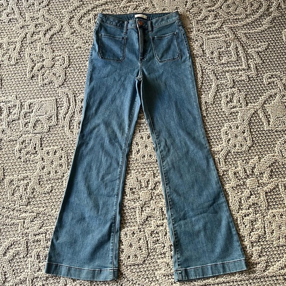 Lauren Conrad High Rise Flare Jeans with front pockets